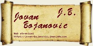 Jovan Bojanović vizit kartica